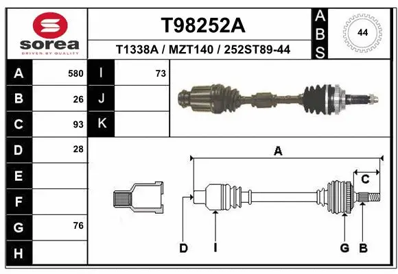 Drive Shaft (T98252A)