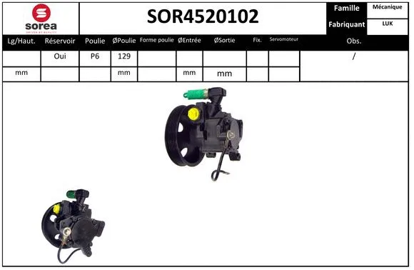 Hydraulic Pump, steering (SOR4520102)