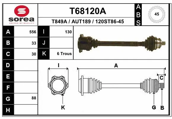 Drive Shaft (T68120A)