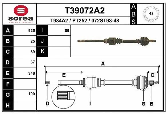 Drive Shaft (T39072A2)