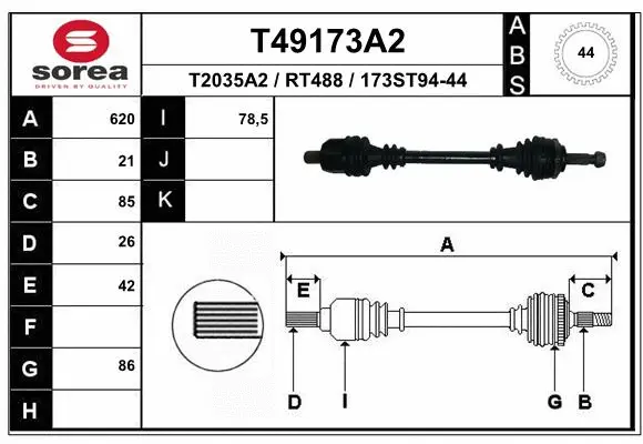 Drive Shaft (T49173A2)