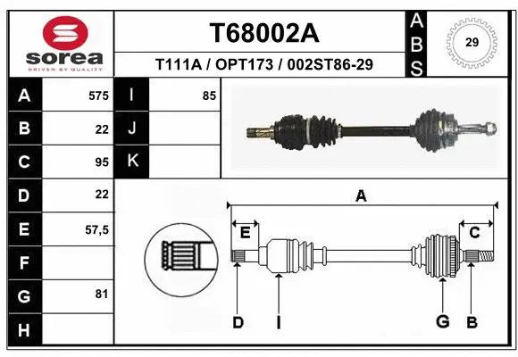 Drive Shaft (T68002A)