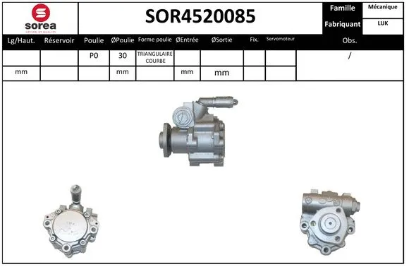 Hydraulic Pump, steering (SOR4520085)