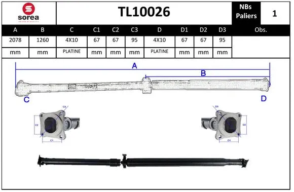 Propshaft, axle drive (TL10026)