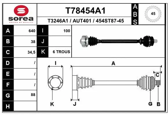 Drive Shaft (T78454A1)