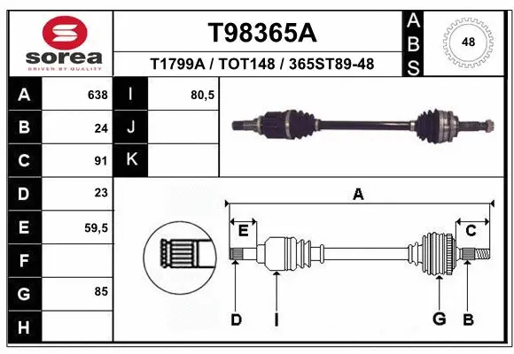 Drive Shaft (T98365A)