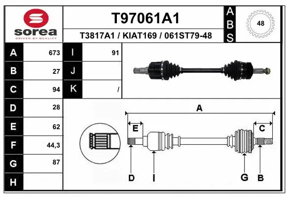 Drive Shaft (T97061A1)