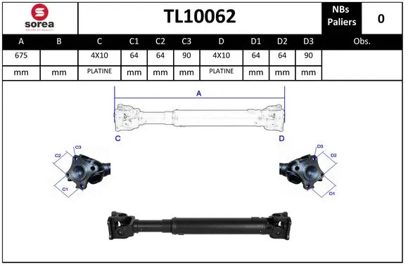 Propshaft, axle drive (TL10062)