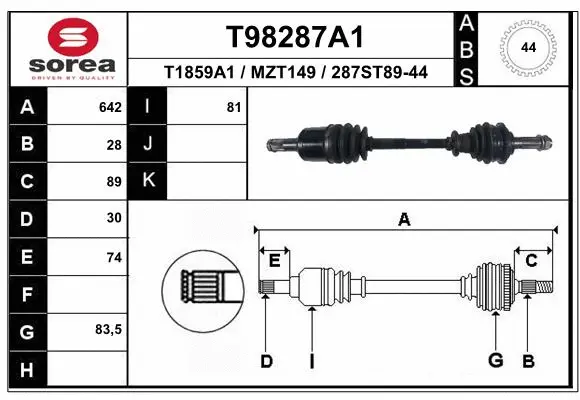Drive Shaft (T98287A1)