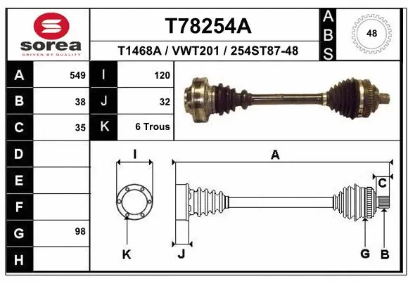 Drive Shaft (T78254A)