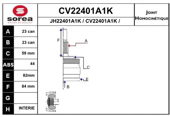 Joint Kit, drive shaft (CV22401A1K)