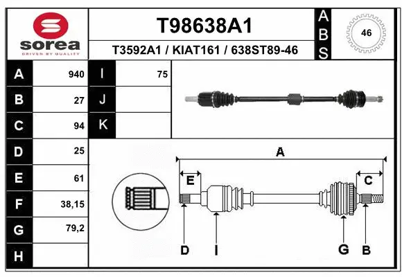 Drive Shaft (T98638A1)