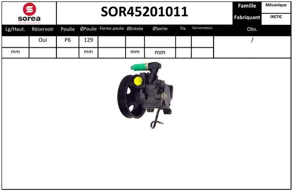 Hydraulic Pump, steering (SOR45201011)