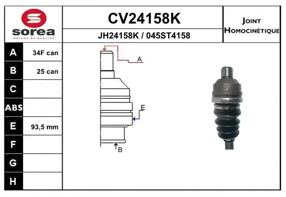 Joint Kit, drive shaft (CV24158K)