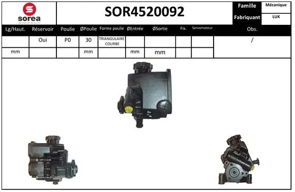 Hydraulic Pump, steering (SOR4520092)