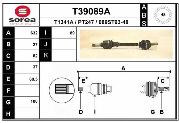 Drive Shaft (T39089A)
