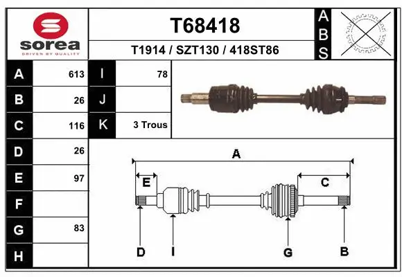 Drive Shaft (T68418)