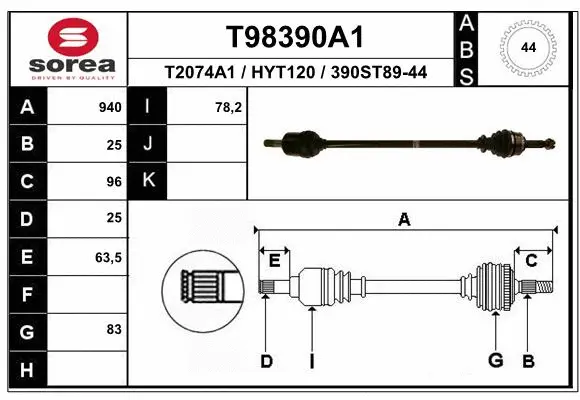 Drive Shaft (T98390A1)