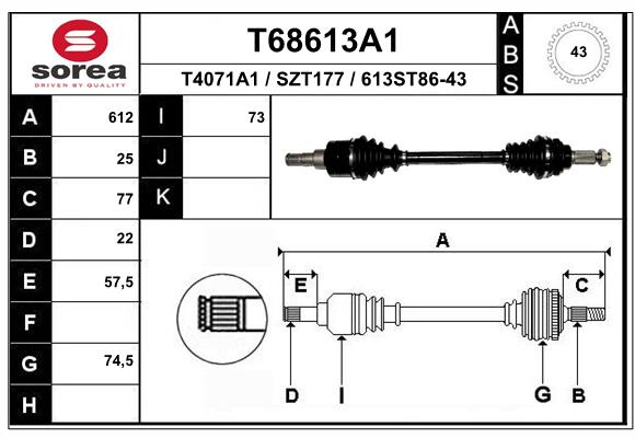 Drive Shaft (T68613A1)