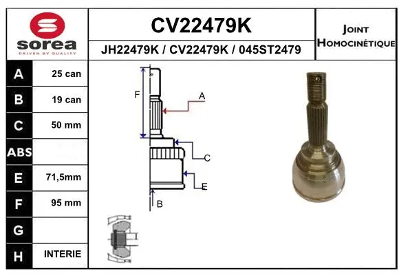 Joint Kit, drive shaft (CV22479K)