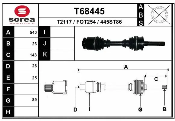 Drive Shaft (T68445)