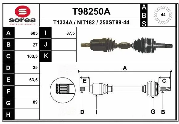 Drive Shaft (T98250A)