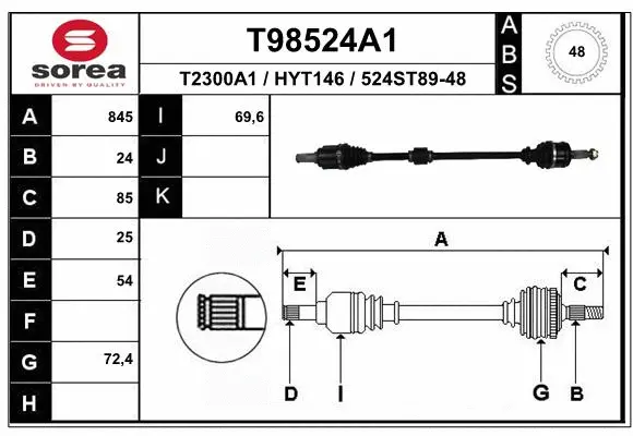 Drive Shaft (T98524A1)