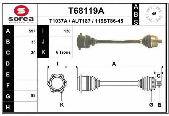 Drive Shaft (T68119A)