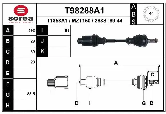 Drive Shaft (T98288A1)