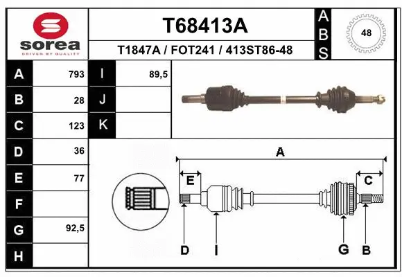 Drive Shaft (T68413A)