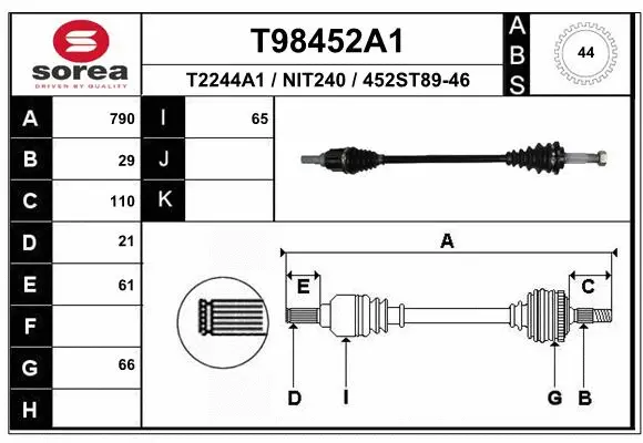 Drive Shaft (T98452A1)