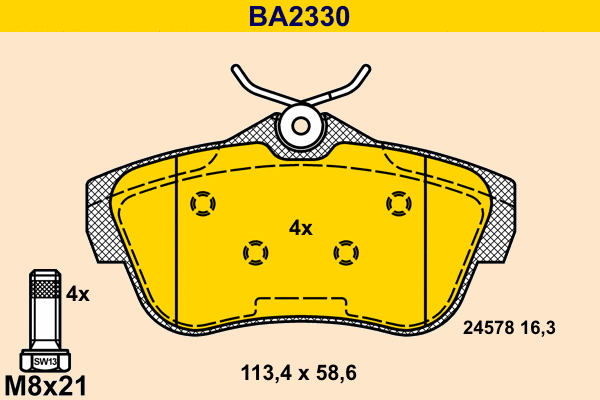 Brake Pad Set, disc brake (BA2330)