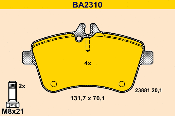 Brake Pad Set, disc brake (BA2310)