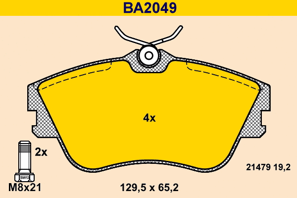 Brake Pad Set, disc brake (BA2049)