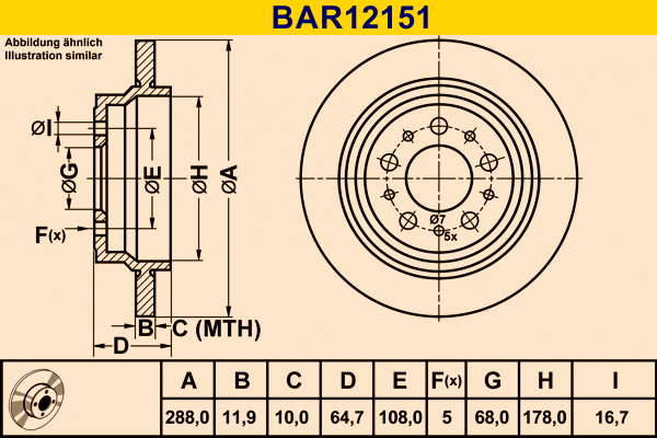 Brake Disc (BAR12151)