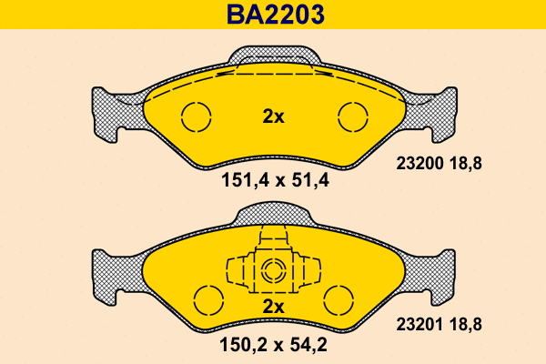 Brake Pad Set, disc brake (BA2203)