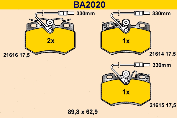 Brake Pad Set, disc brake (BA2020)