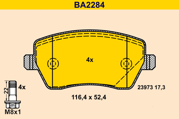 Brake Pad Set, disc brake (BA2284)