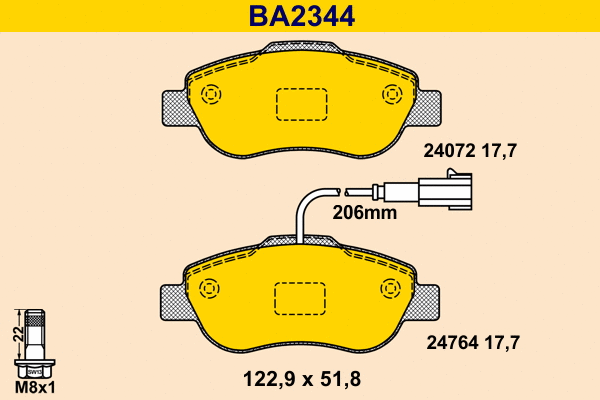Brake Pad Set, disc brake (BA2344)