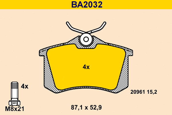 Brake Pad Set, disc brake (BA2032)