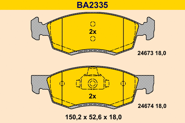 Brake Pad Set, disc brake (BA2335)