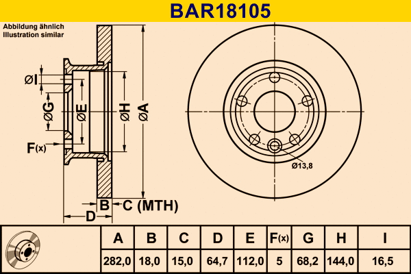 Brake Disc (BAR18105)