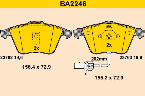 Brake Pad Set, disc brake (BA2246)