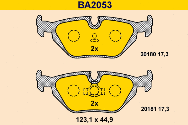 Brake Pad Set, disc brake (BA2053)