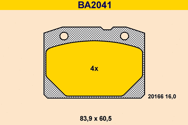 Brake Pad Set, disc brake (BA2041)