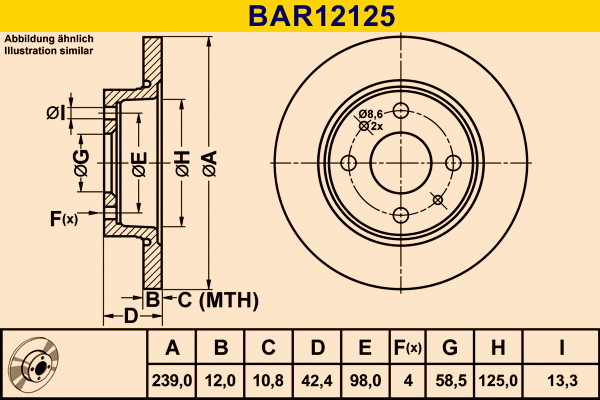 Brake Disc (BAR12125)