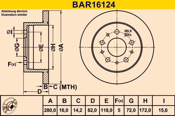 Brake Disc (BAR16124)