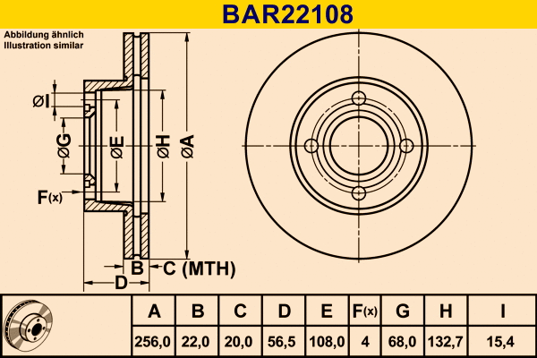 Brake Disc (BAR22108)
