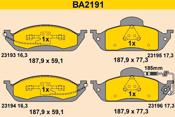 Brake Pad Set, disc brake (BA2191)
