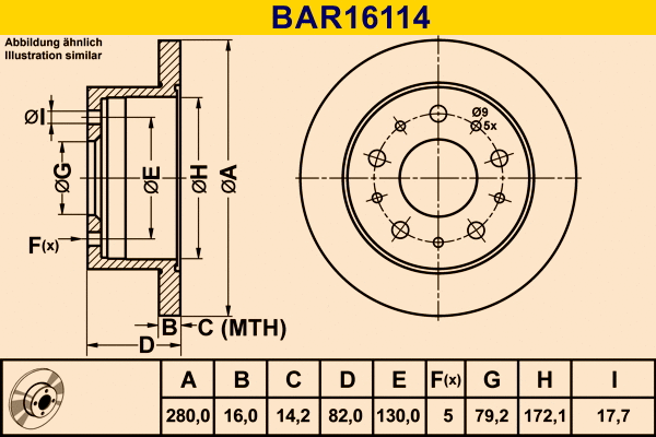 Brake Disc (BAR16114)